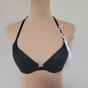 NWT Victoria's Secret Black Lined Demi with Lace Back